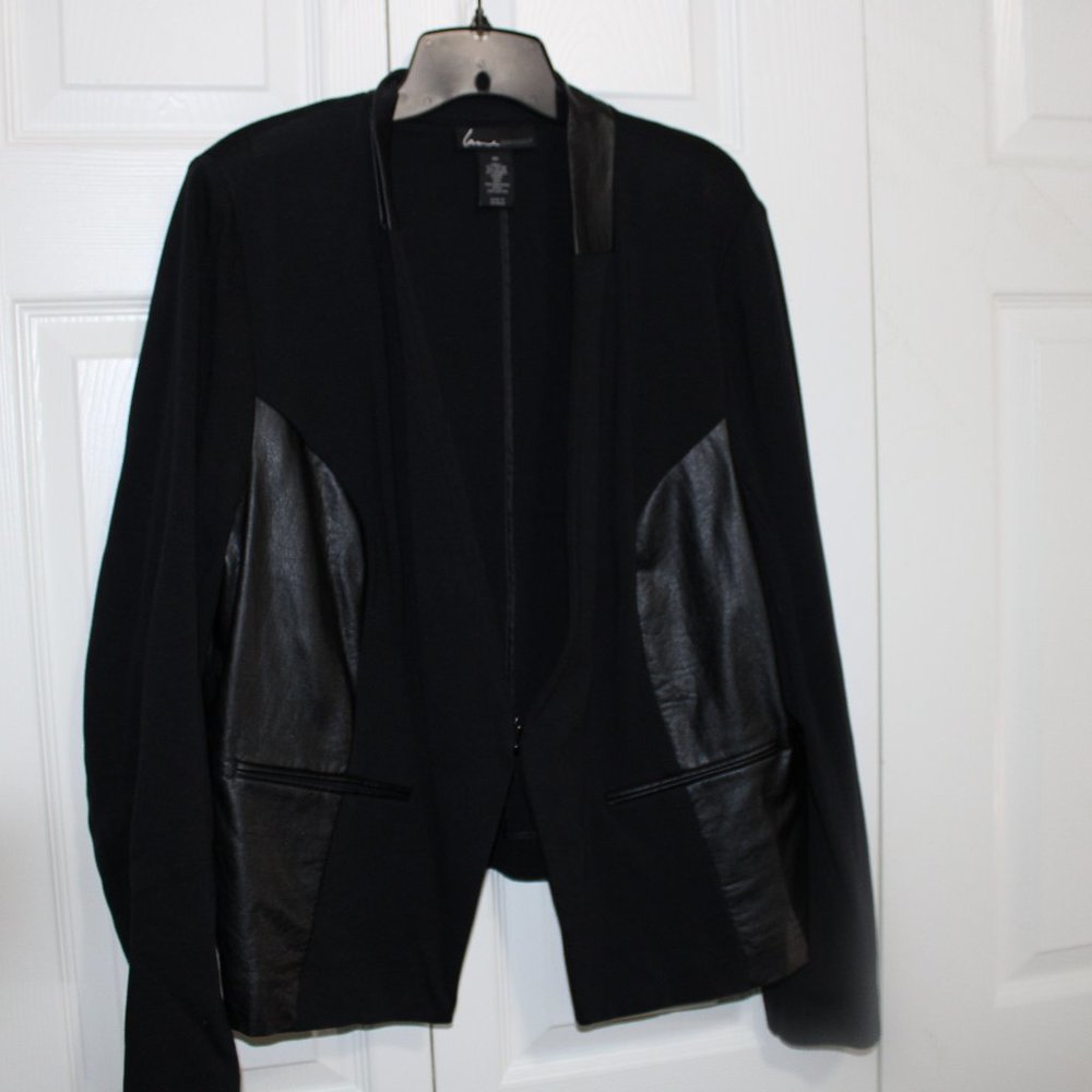 Lane Bryant Black Jacket with Leather Trim